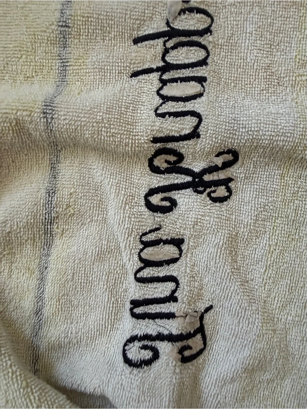 Black & Gold Novelty 'The Gold Card' Beach Towel Bloomingdale’s Linda Knapp name